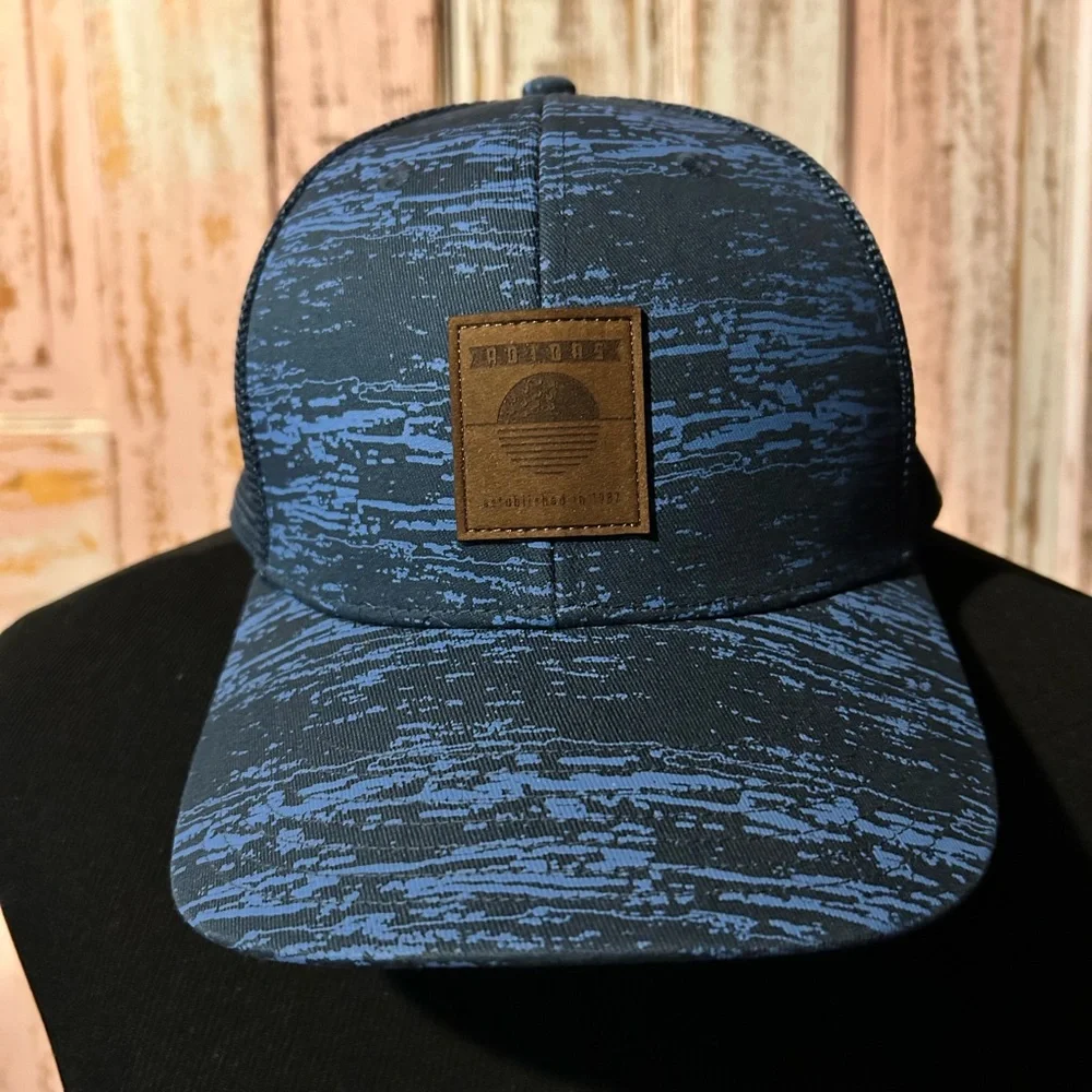 adidas Blue Patterned Cap with Brown Patch